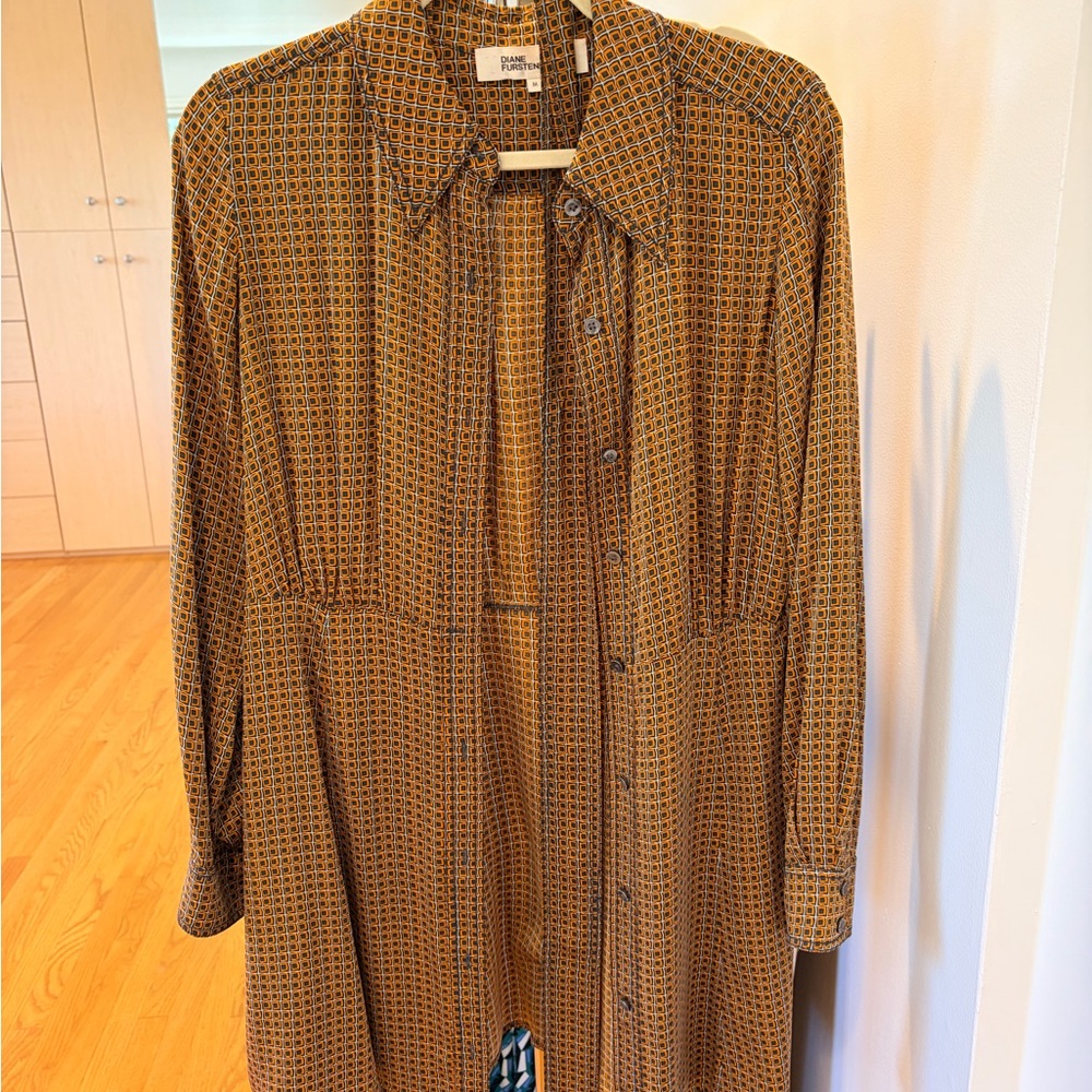 Diane Von Furstenberg Silk Button Down Dress
